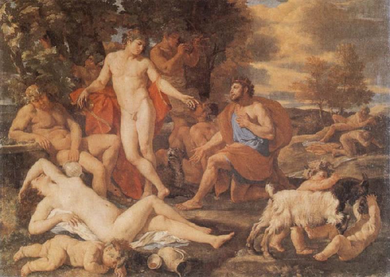 Nicolas Poussin Midas and Bacchus Spain oil painting art